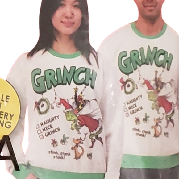 Grinch Adult Holiday Sweatshirt Unisex Medium NWT - Picture 1 of 3